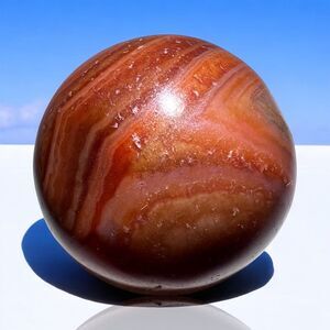 Carnelian Agate Crystal Marble Sphere‎ (#20)